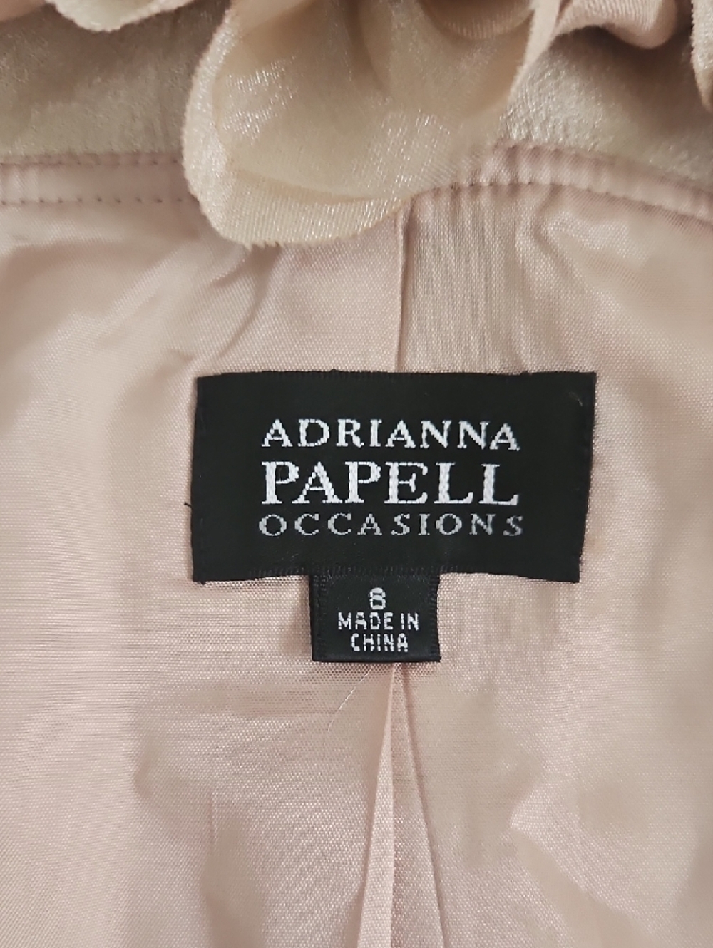 Adrianna Papell Champagne Floral-Trim Evening Blazer - Picture 3 of 7